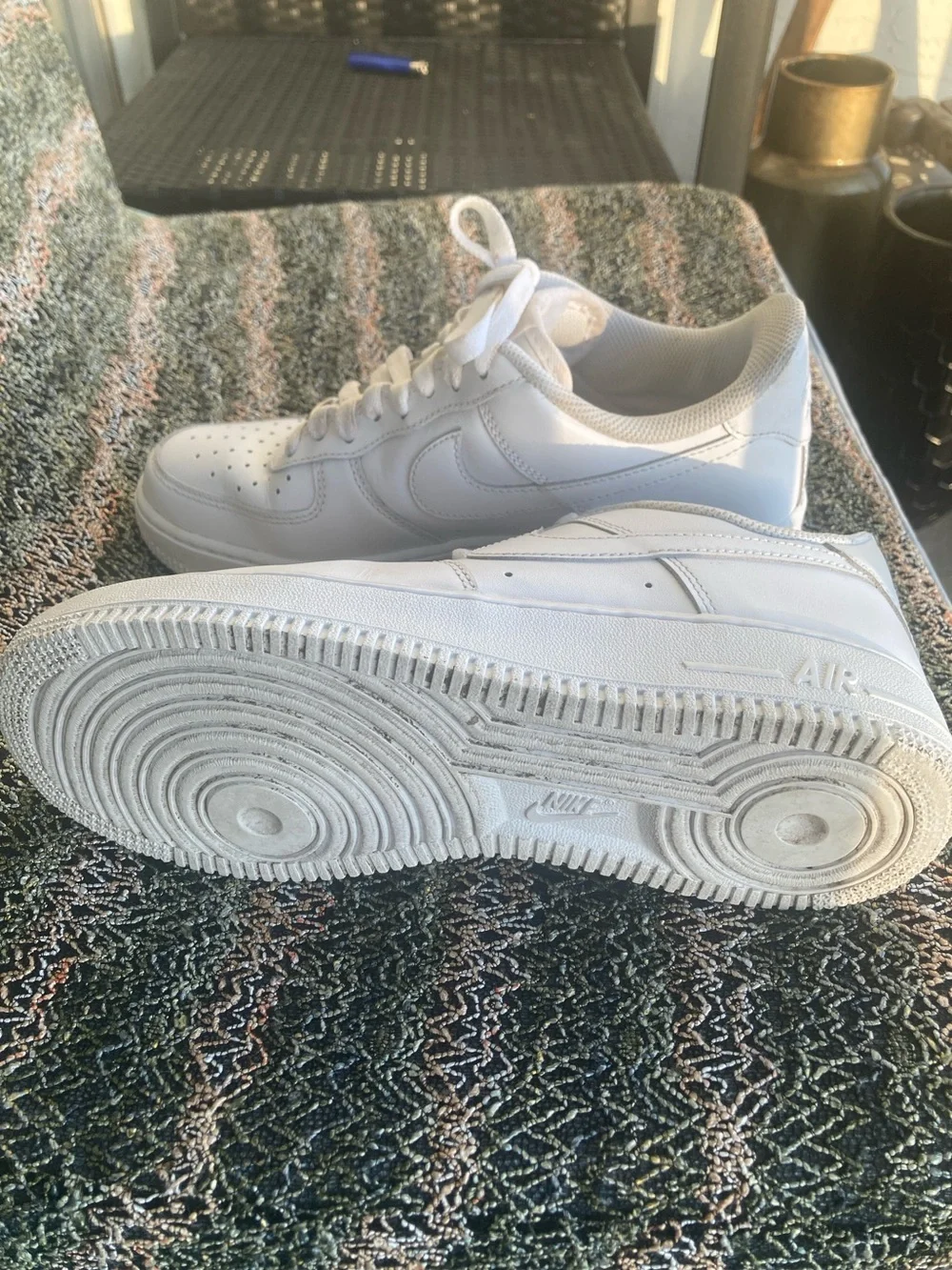 Men's White Leather AF1 Style Sneakers